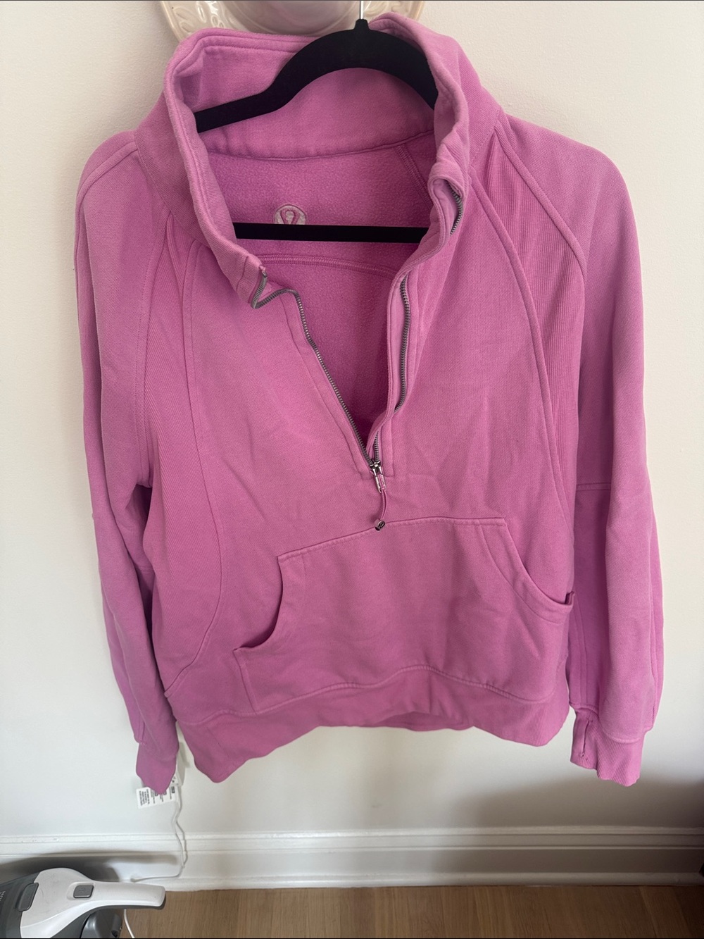 Women's Pink Quarter-Zip Scuba Pullover